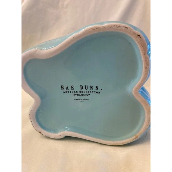 Rae Dunn Artisan Collection Fresh Herbs Ceramic Boot Planter Teal Blue - Picture 4 of 12